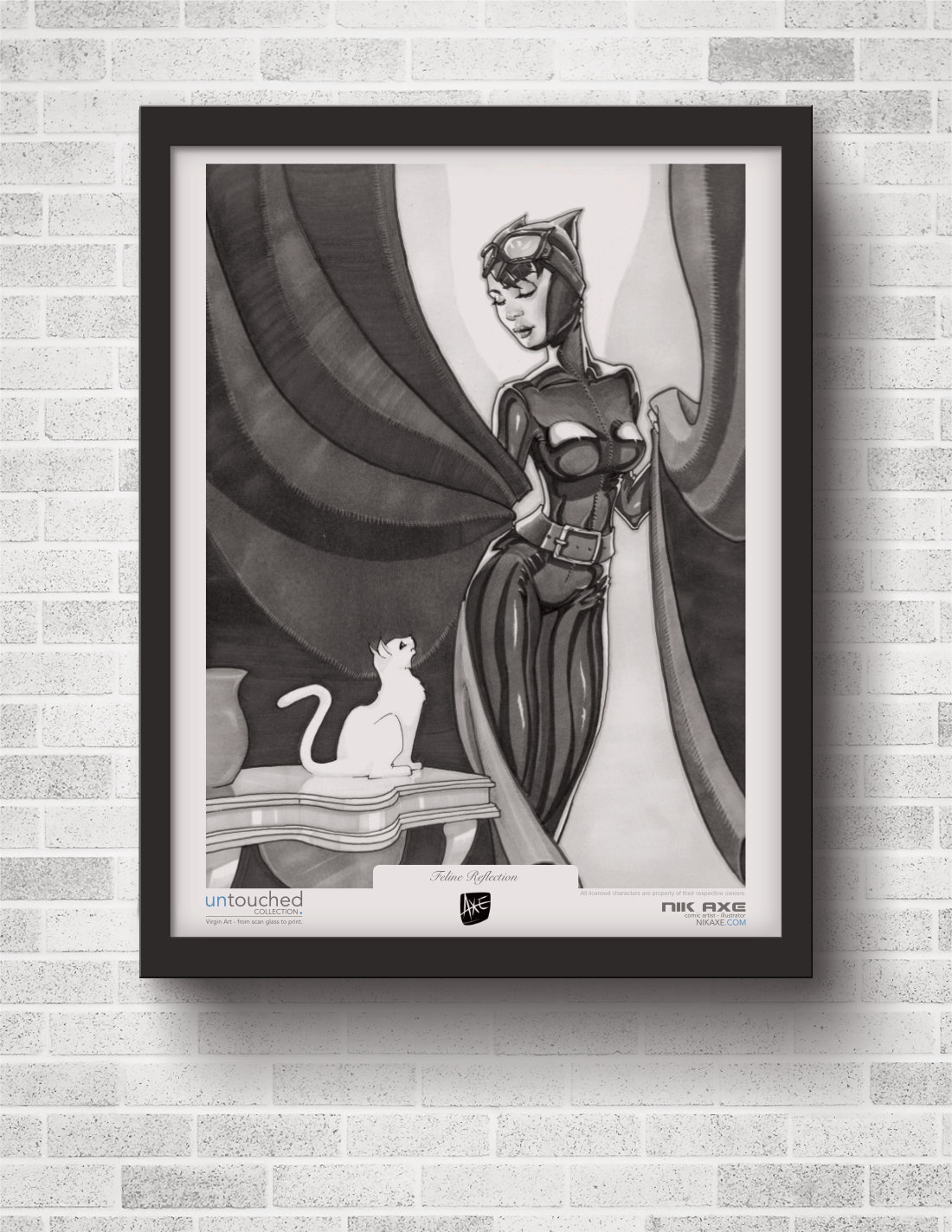 Catwoman Art Print Batman DC Comics Feline Reflection Hanging On Wall
